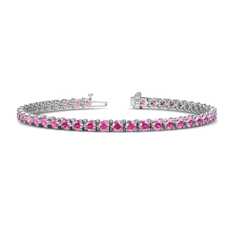 Cliona 3.30 mm Pink Sapphire Eternity Tennis Bracelet 