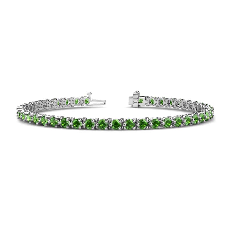 Cliona 3.30 mm Green Garnet Eternity Tennis Bracelet 