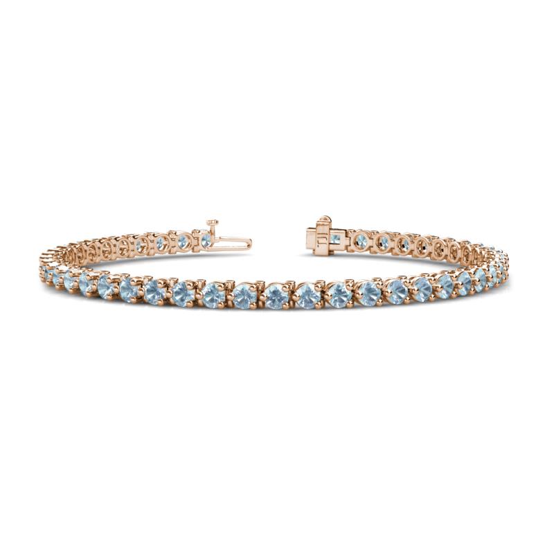 Cliona 3.30 mm Aquamarine Eternity Tennis Bracelet 