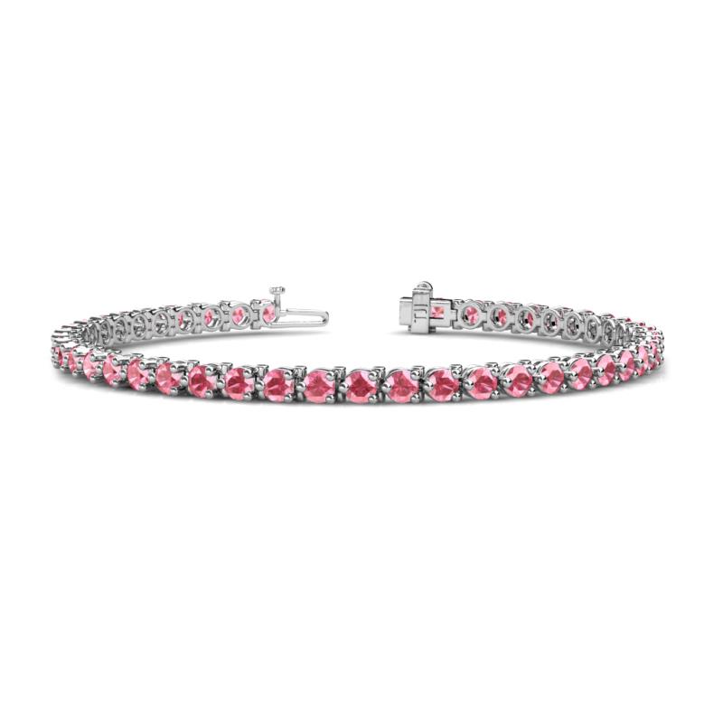 Cliona 3.30 mm Pink Tourmaline Eternity Tennis Bracelet 