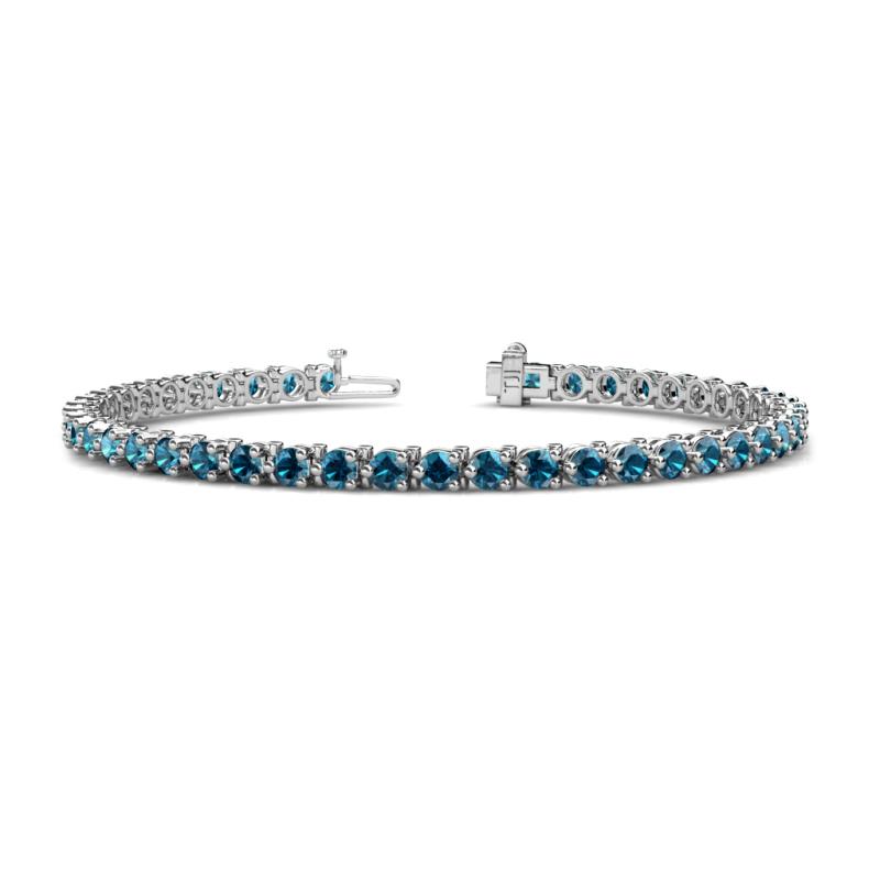 Cliona 3.30 mm Blue Diamond Eternity Tennis Bracelet 