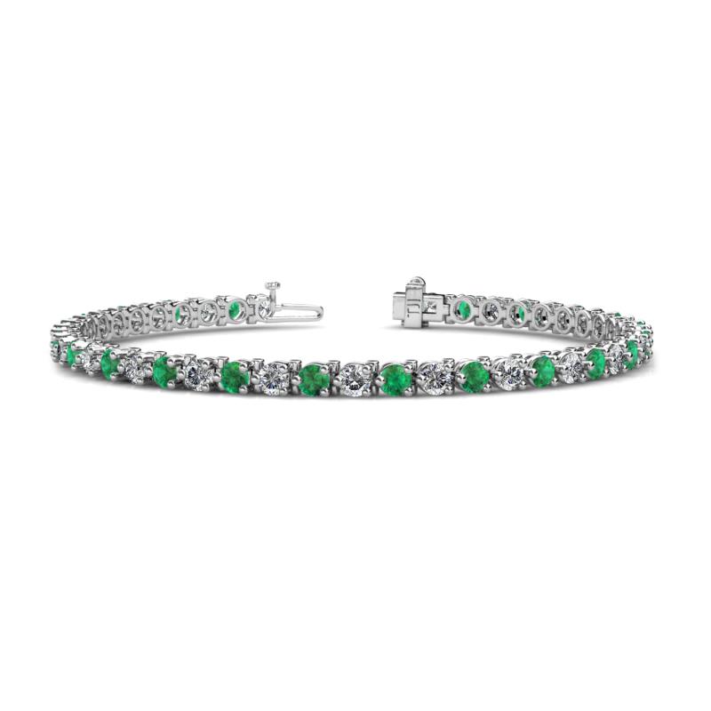 Cliona 3.30 mm Emerald and Diamond Eternity Tennis Bracelet 