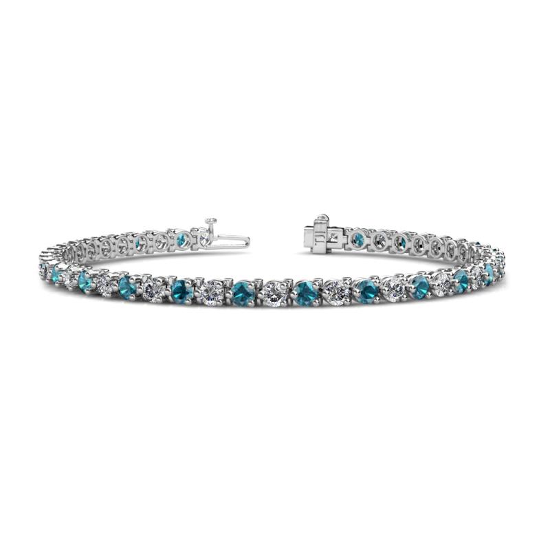 Cliona 3.30 mm London Blue Topaz and Diamond Eternity Tennis Bracelet 