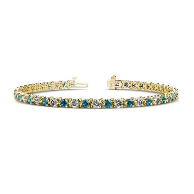 Cliona 3.30 mm London Blue Topaz and Diamond Eternity Tennis Bracelet 