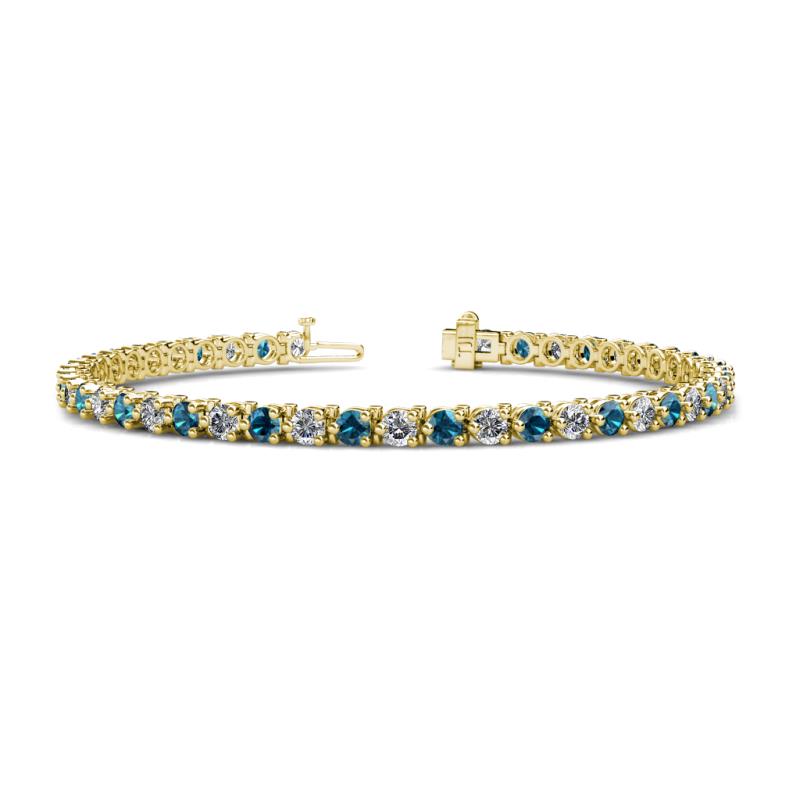 Cliona 3.3 mm Blue and White Diamond Eternity Tennis Bracelet 