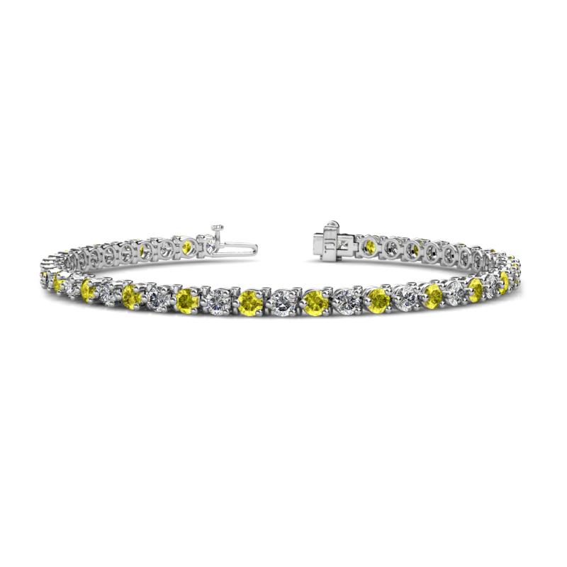 Cliona 3.3 mm Yellow and White Diamond Eternity Tennis Bracelet 