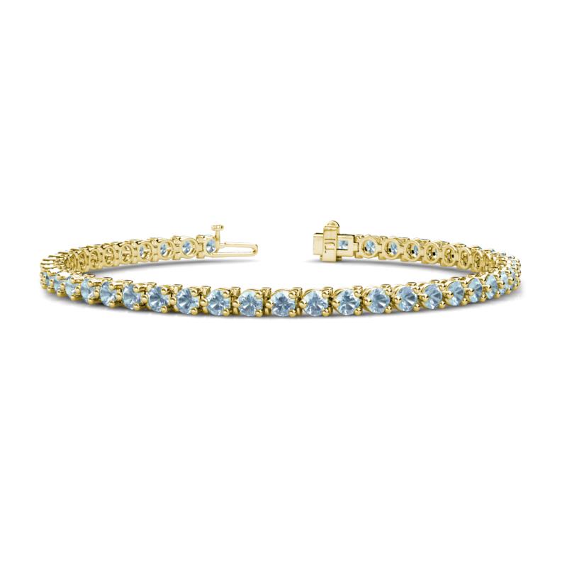 Cliona 3.60 mm Aquamarine Eternity Tennis Bracelet 