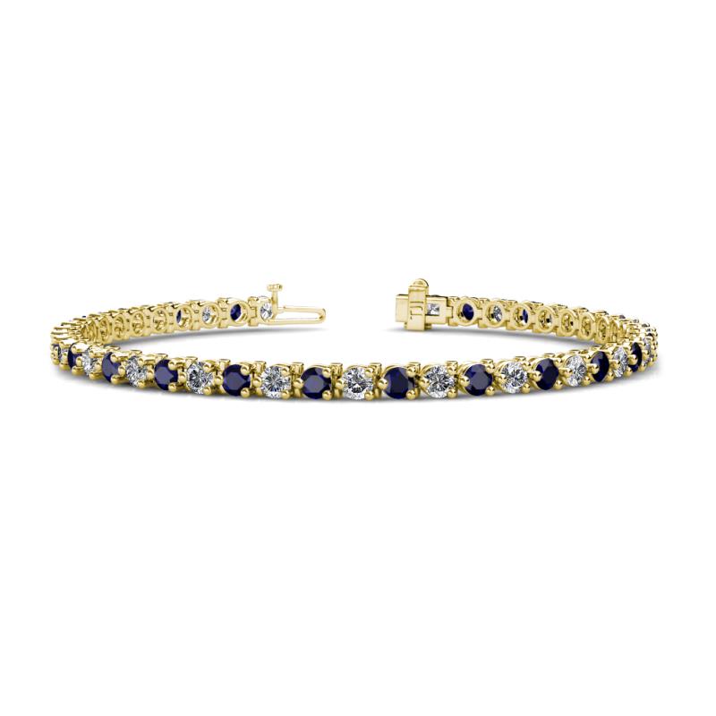 Cliona 3.6 mm Blue Sapphire and Diamond Eternity Tennis Bracelet 
