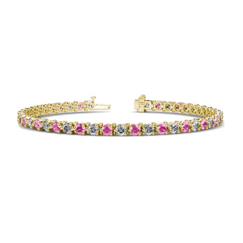 Cliona 3.6 mm Pink Sapphire and Diamond Eternity Tennis Bracelet 