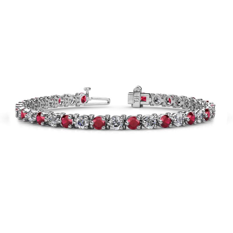 Cliona 4.10 mm Ruby and Diamond Eternity Tennis Bracelet 