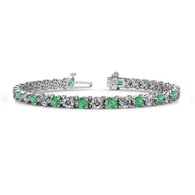 Cliona 4.10 mm Emerald and Diamond Eternity Tennis Bracelet 