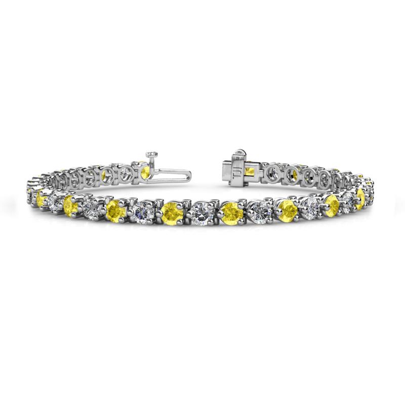 Cliona 4.10 mm Yellow Sapphire and Diamond Eternity Tennis Bracelet 