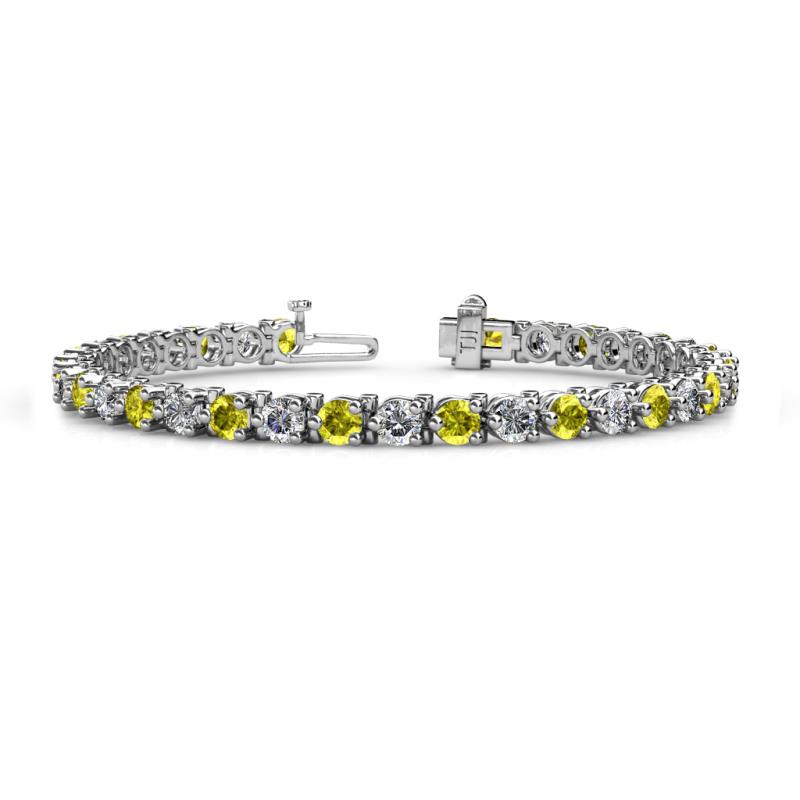 Cliona 4.10 mm Yellow and White Diamond Eternity Tennis Bracelet 