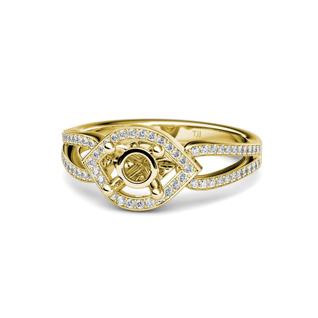 Liora Signature Semi Mount Eye Halo Engagement Ring 