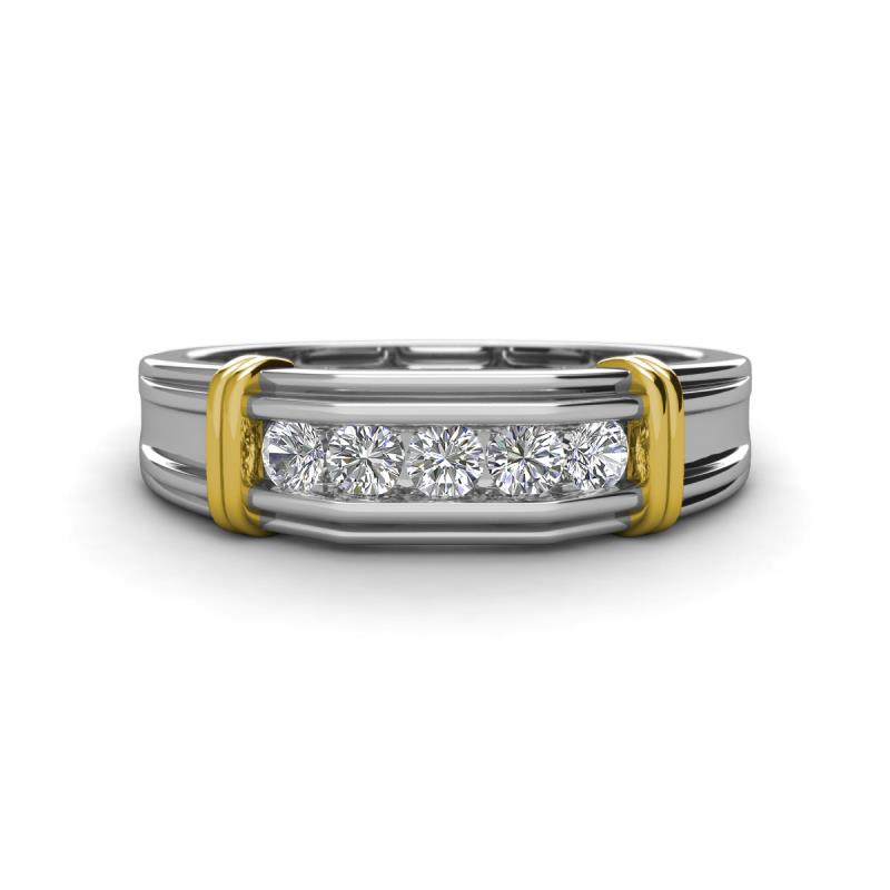 Ashi 1/8 Ctw Round Cut Diamond Men's Duo Ring in 14K Yellow Gold  39348GJFXMNYG | Grogan Jewelers By Lon