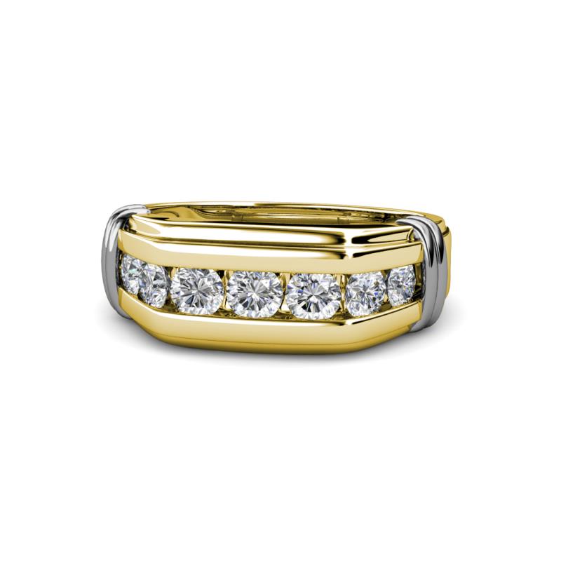 Brad Round Diamond 7 Stone Men Wedding Ring
