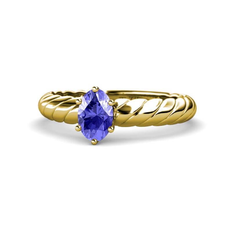 Eudora Classic 7x5 mm Oval Shape Tanzanite Solitaire Engagement Ring 