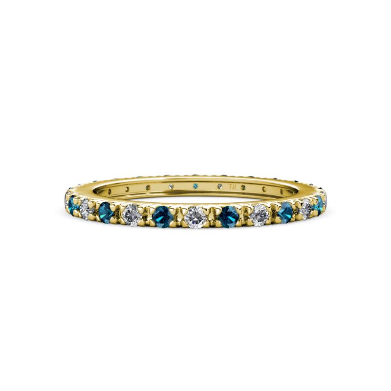 Gracie 2.00 mm Round Blue and White Diamond Eternity Band 
