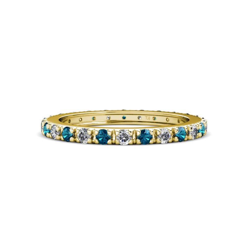 Gracie 2.30 mm Round Blue and White Diamond Eternity Band 