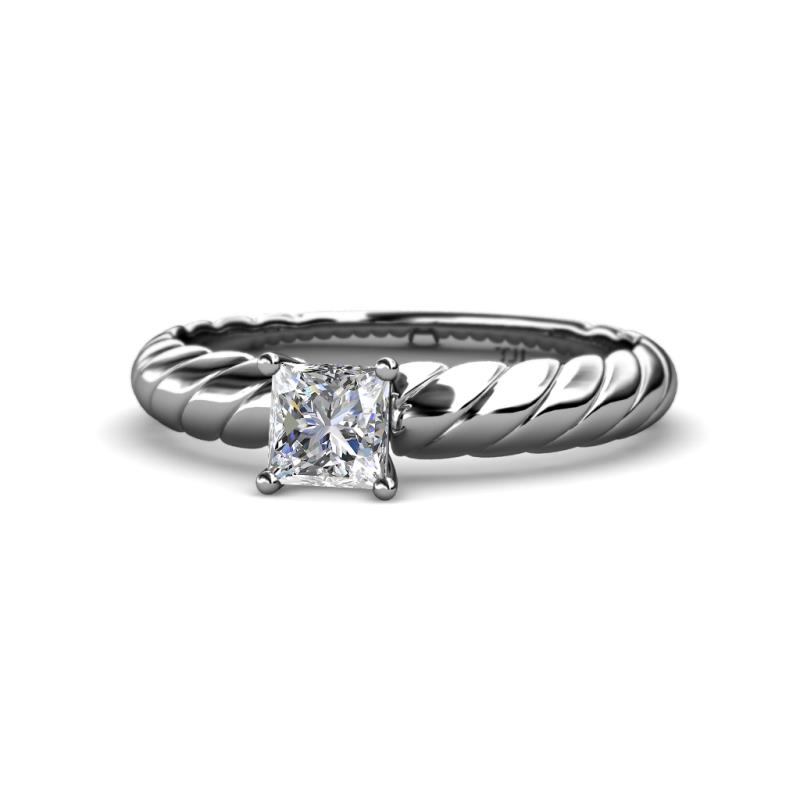 Eudora Classic GIA Certified 5.5 mm Princess Cut Diamond Solitaire Engagement Ring 