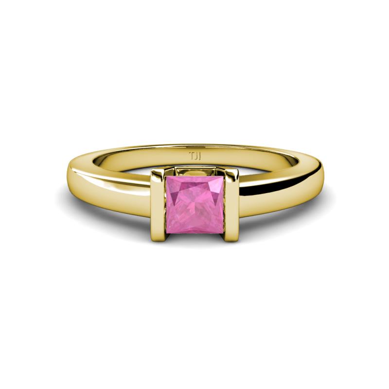 Izna Princess Cut Lab Created Pink Sapphire Solitaire Engagement Ring 