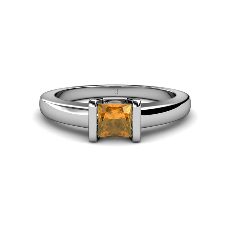 Izna Princess Cut Citrine Solitaire Engagement Ring 