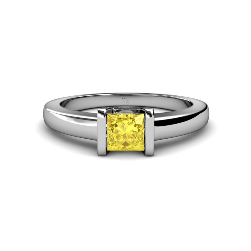 Izna Princess Cut Lab Created Yellow Sapphire Solitaire Engagement Ring 
