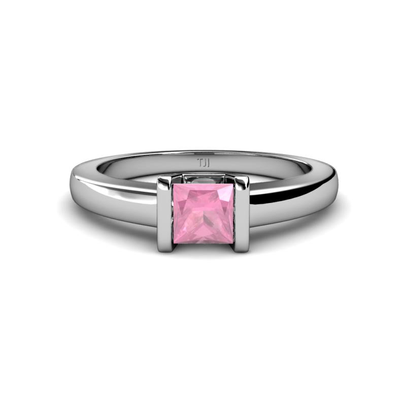 Izna Princess Cut Pink Tourmaline Solitaire Engagement Ring 