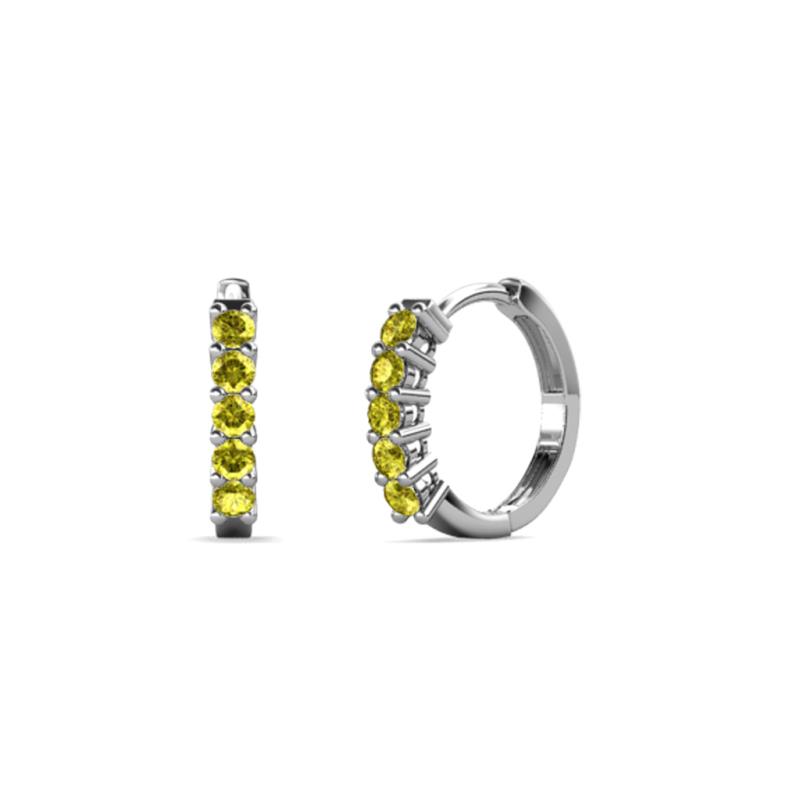 Aricia Petite 0.30 ctw Yellow Diamond Hoop Earrings 