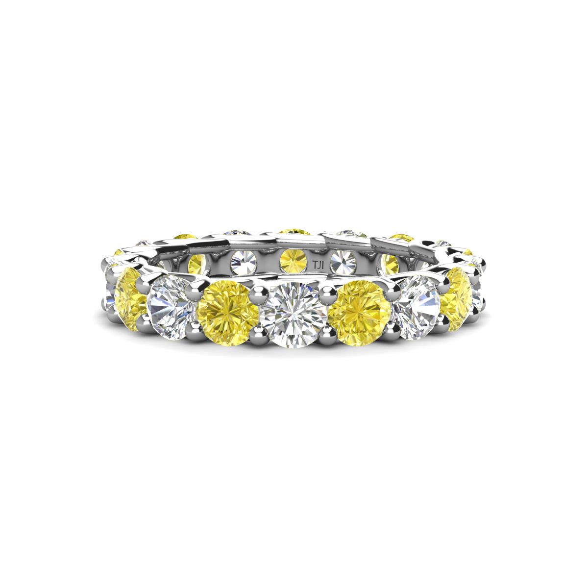 Laida 3.80 mm Yellow and White Diamond Eternity Band 