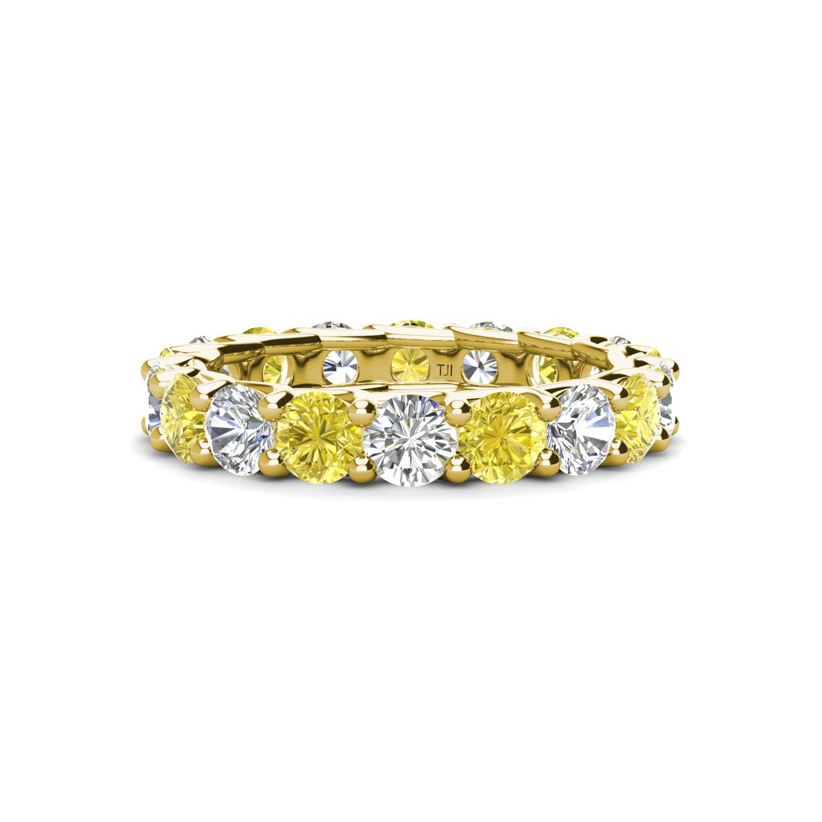 Laida 3.80 mm Yellow and White Diamond Eternity Band 