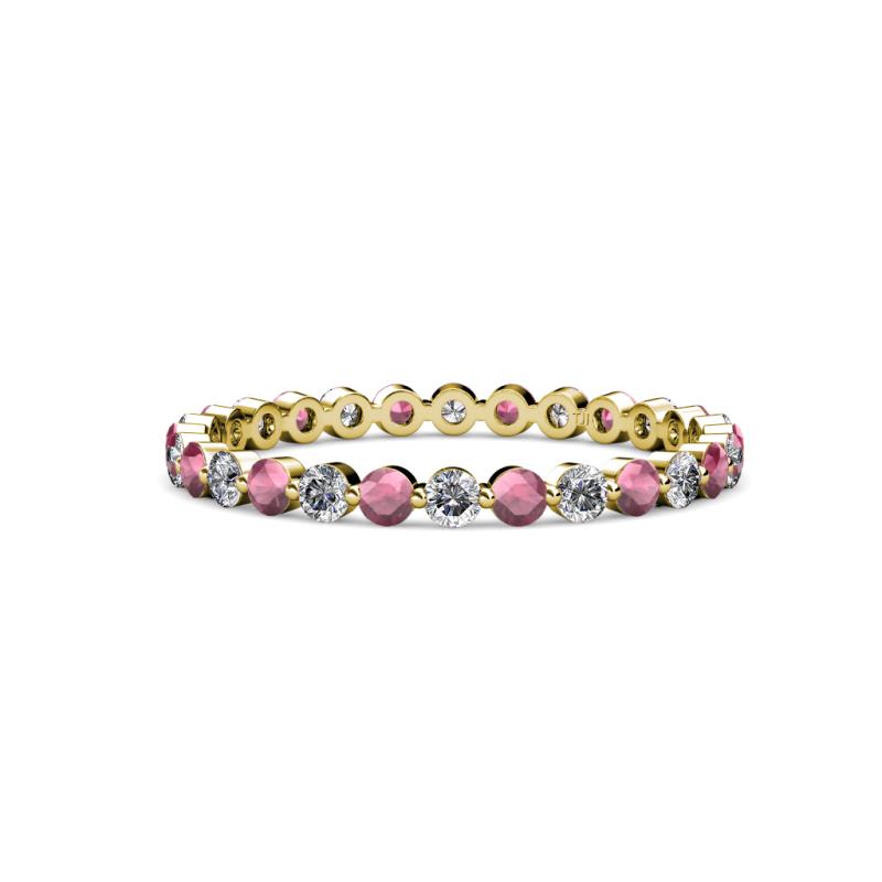 Valerie 2.40 mm Rhodolite Garnet and Diamond Eternity Band 