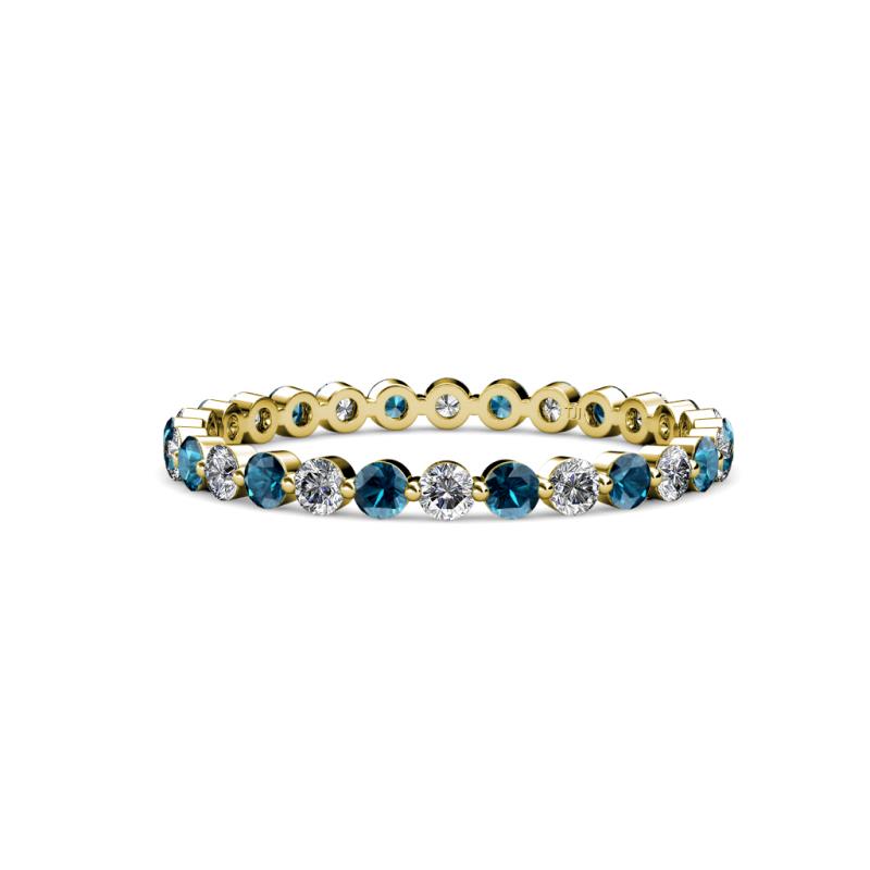 Valerie 2.40 mm Blue and White Diamond Eternity Band 