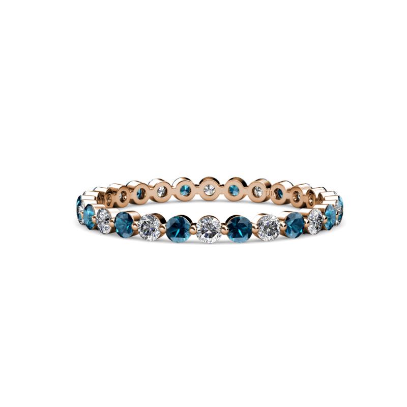 Valerie 2.40 mm Blue and White Diamond Eternity Band 