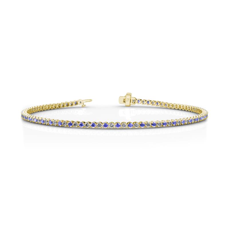 Izarra 1.7 mm Tanzanite and Diamond Eternity Tennis Bracelet 