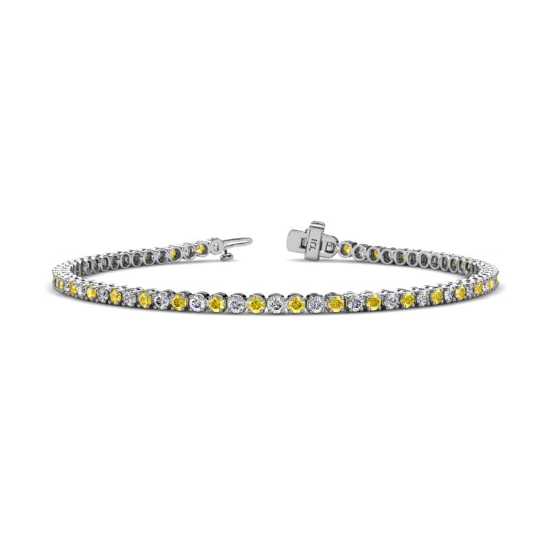 Izarra 2.30 mm Yellow Sapphire and Diamond Eternity Tennis Bracelet 