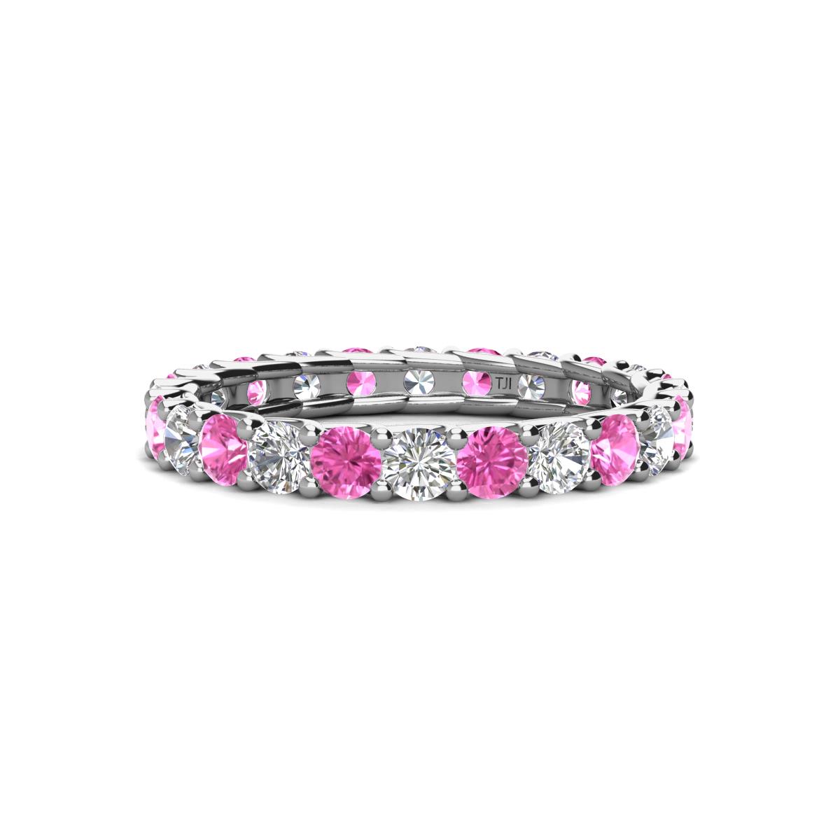 Laida 3.00 mm Pink Sapphire and Diamond Eternity Band 