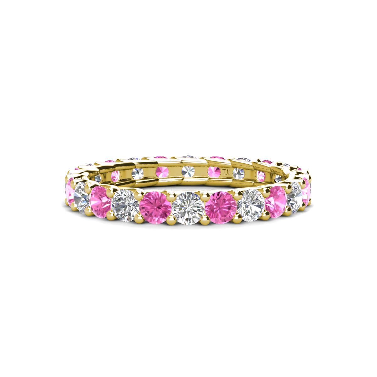 Laida 3.00 mm Pink Sapphire and Diamond Eternity Band 