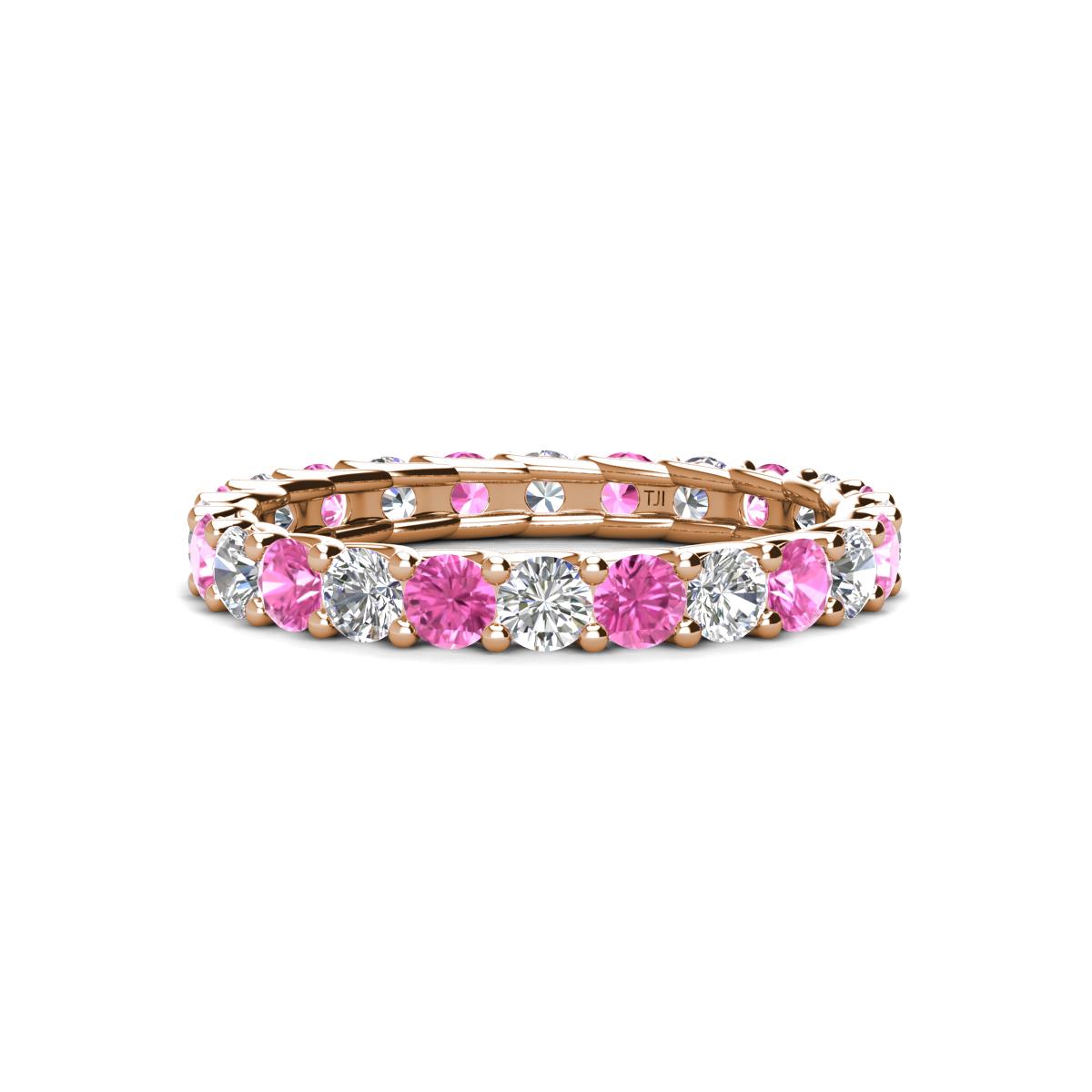 Laida 3.00 mm Pink Sapphire and Diamond Eternity Band 