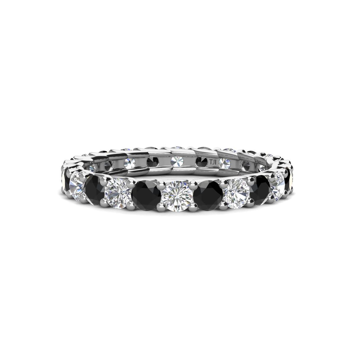 Laida 3.00 mm Black and White Diamond Eternity Band 