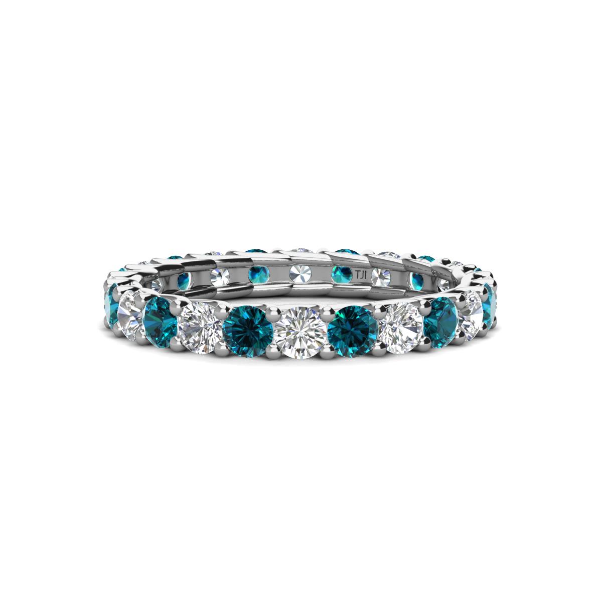 Laida 3.00 mm Blue and White Diamond Eternity Band 