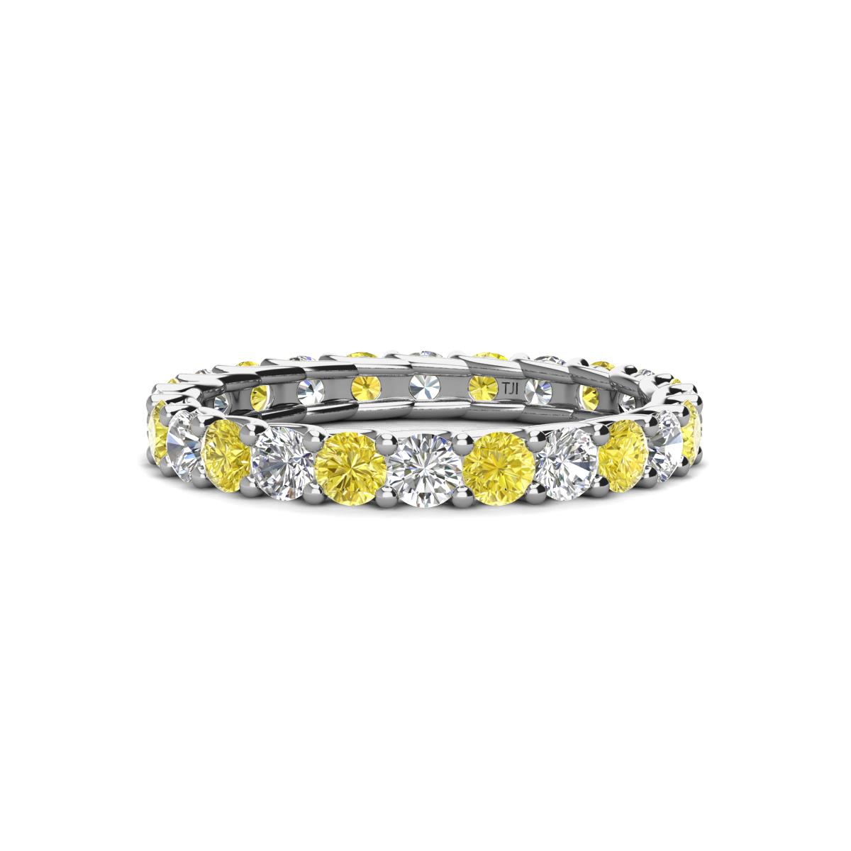 Laida 3.00 mm Yellow and White Diamond Eternity Band 