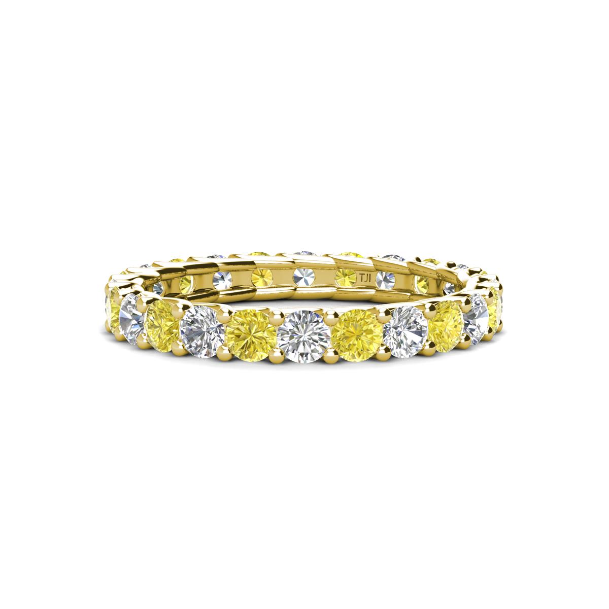 Laida 3.00 mm Yellow and White Diamond Eternity Band 