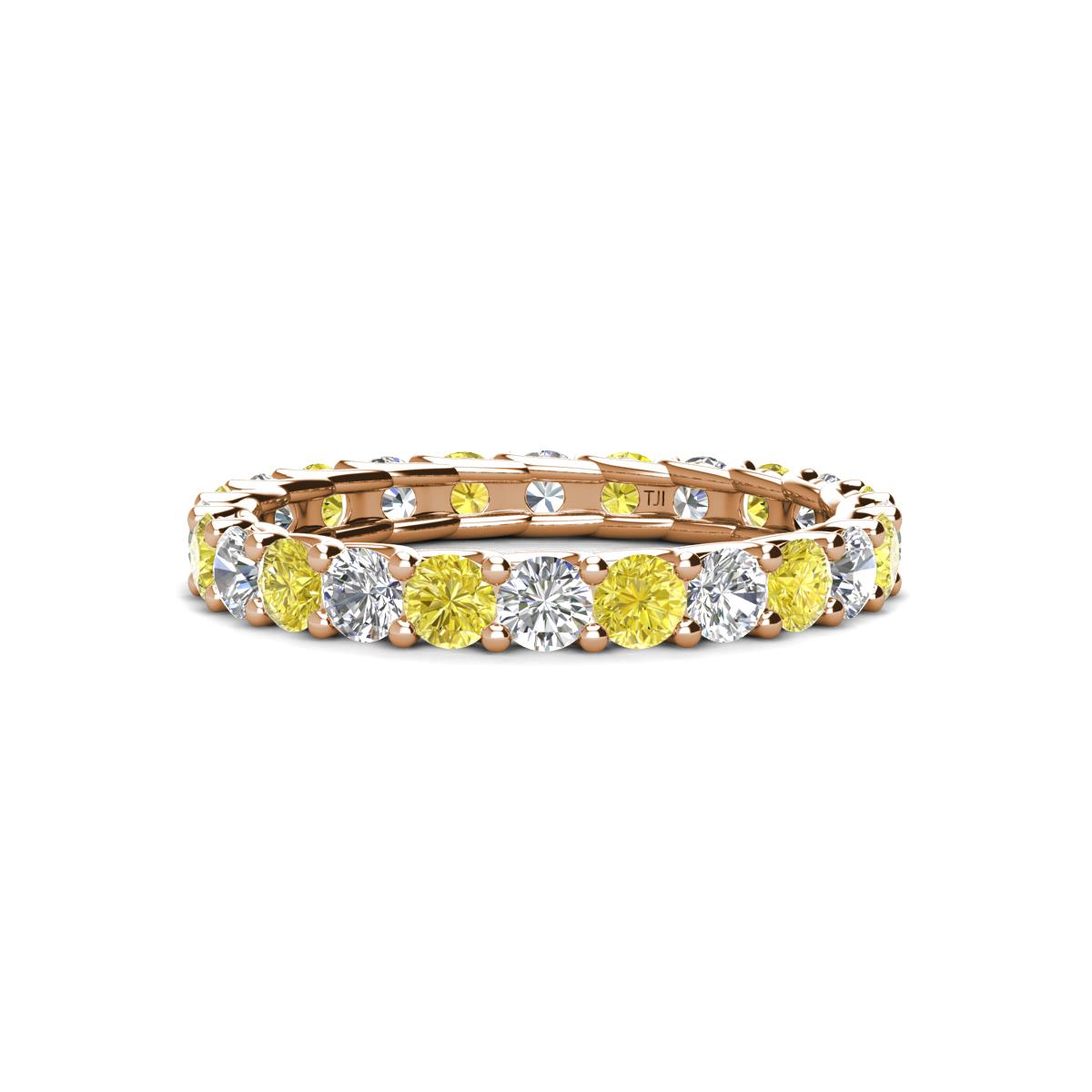 Laida 3.00 mm Yellow and White Diamond Eternity Band 