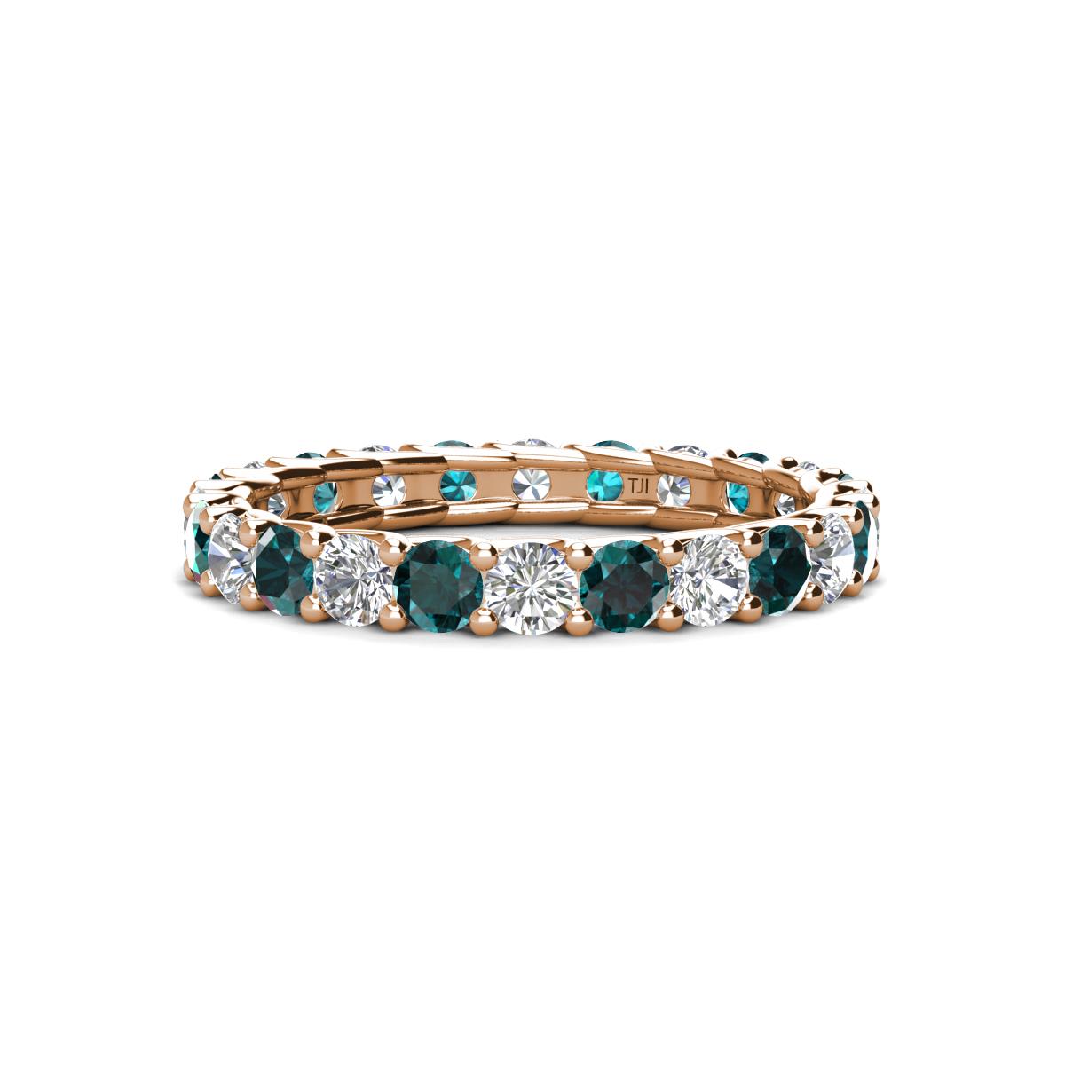 Laida 3.00 mm London Blue Topaz and Diamond Eternity Band 