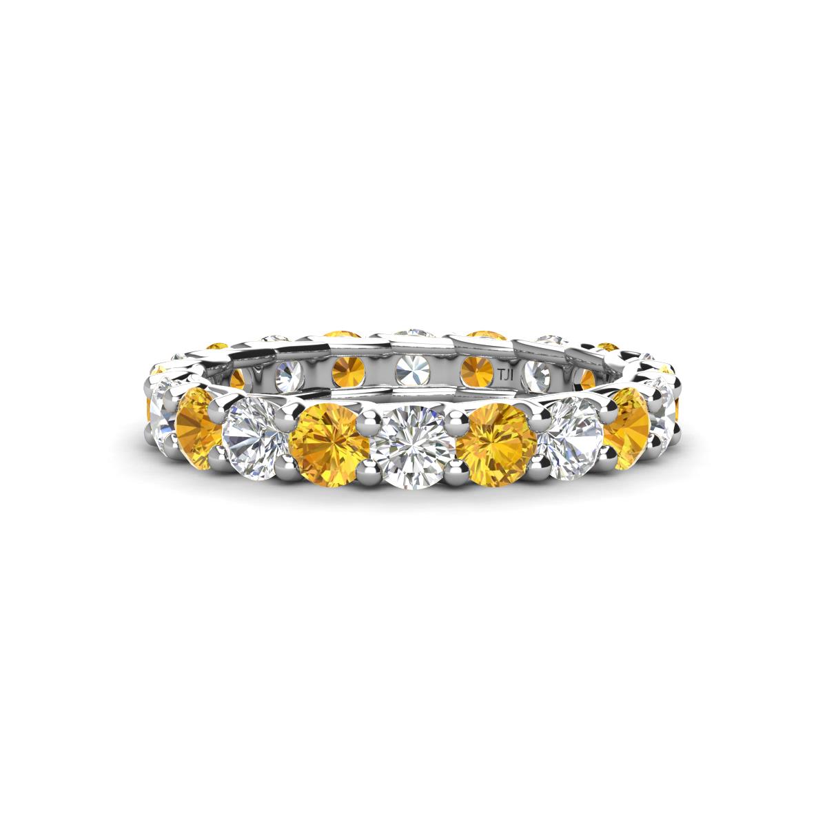 Laida 3.40 mm Citrine and Diamond Eternity Band 