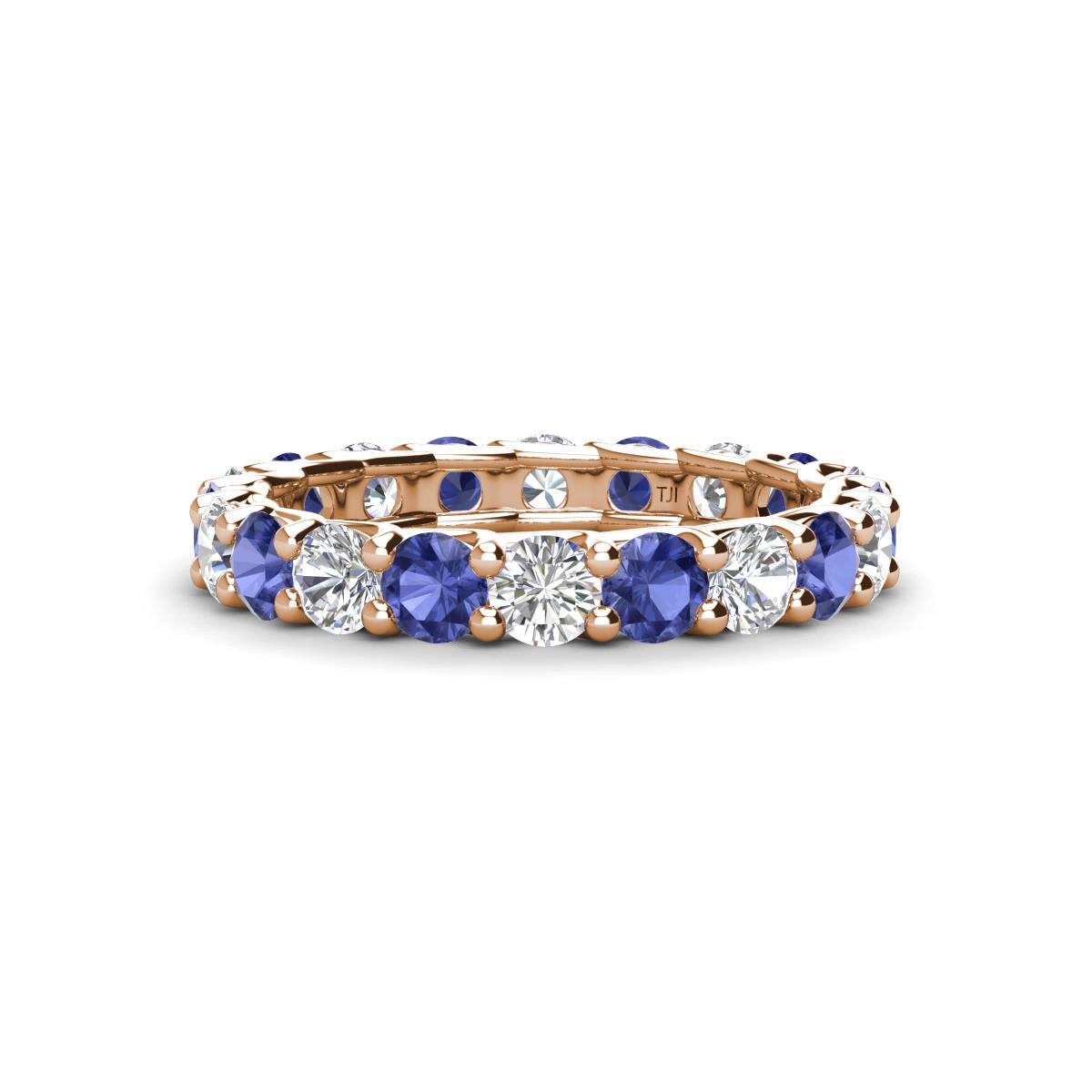 Laida 3.40 mm Iolite and Diamond Eternity Band 