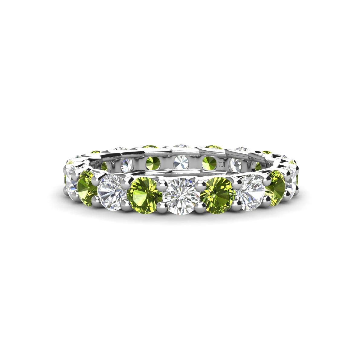 Laida 3.40 mm Peridot and Diamond Eternity Band 