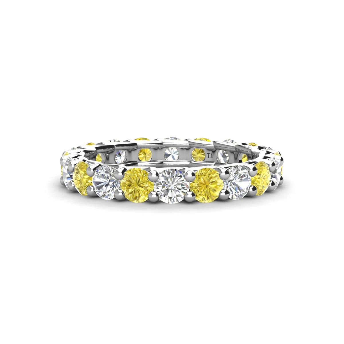 Laida 3.40 mm Yellow and White Diamond Eternity Band 
