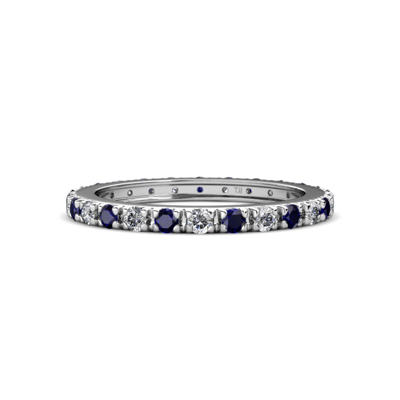 Gracie 2.30 mm Round Blue Sapphire and Diamond Eternity Band 